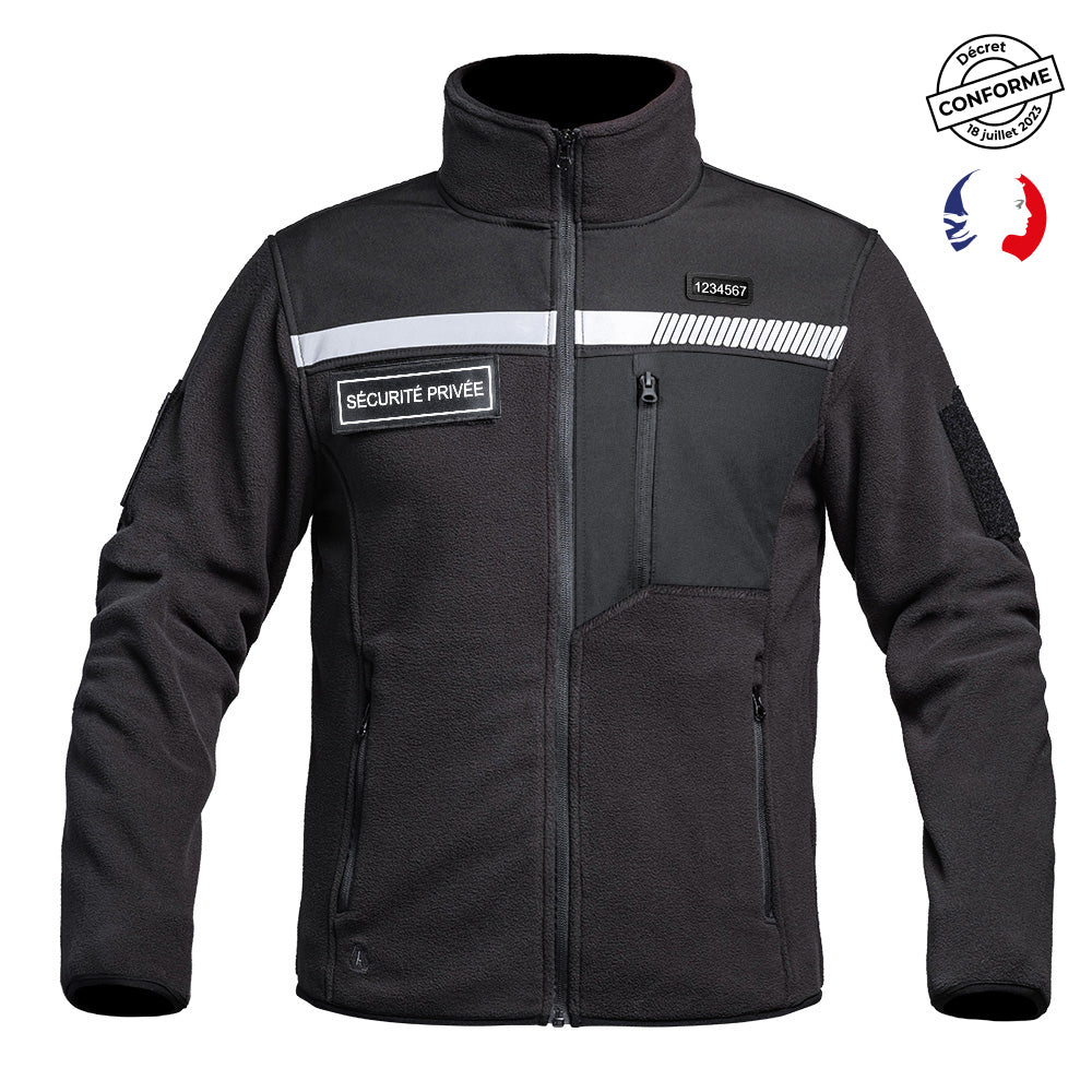 Veste Polaire SÉCU-ONE HV-TAPE Sécurité Privée Noir - Ref 01.203083