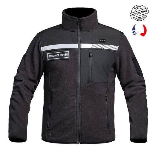 Veste Polaire SÉCU-ONE HV-TAPE Sécurité Privée Noir - Ref 01.203083