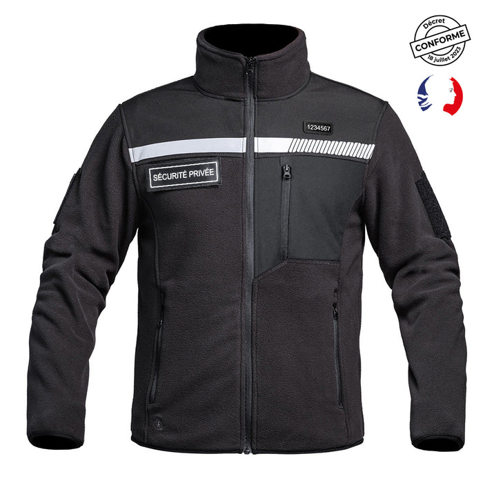 Veste Polaire SÉCU-ONE HV-TAPE Sécurité Privée Noir - Ref 01.203083