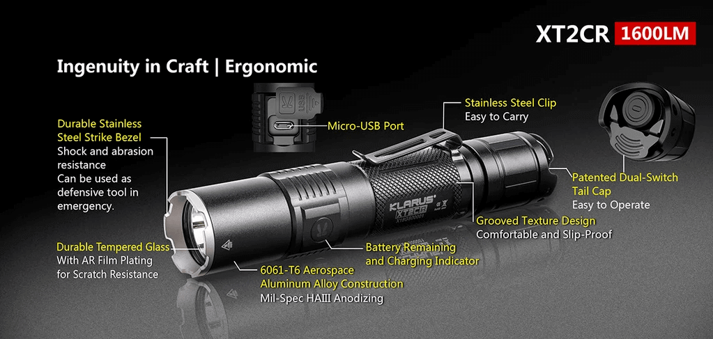 photo explicative de la lampe Lampe Tactique Militaire