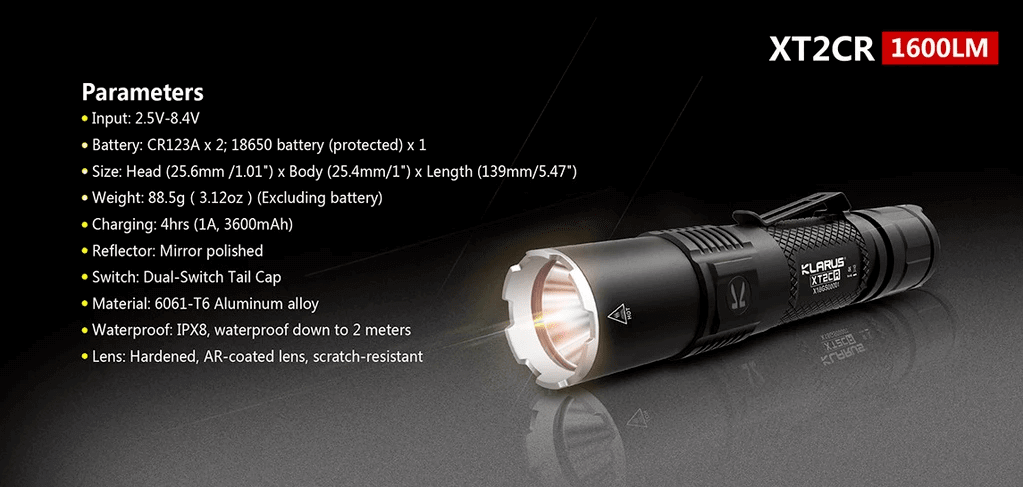 photo explicative de la lampe Lampe Tactique Militaire