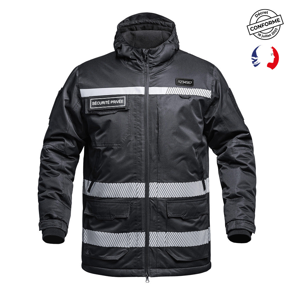 Parka Hardshell SÉCU-ONE WF 150 HV-TAPE Sécurité Privée noir