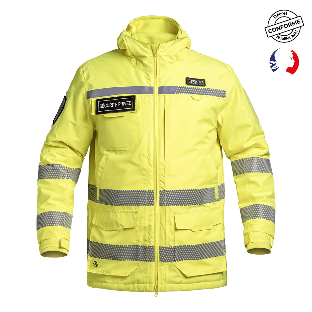 Parka Hardshell SÉCU-ONE WF 150 HV-TAPE Sécurité Privée jaune