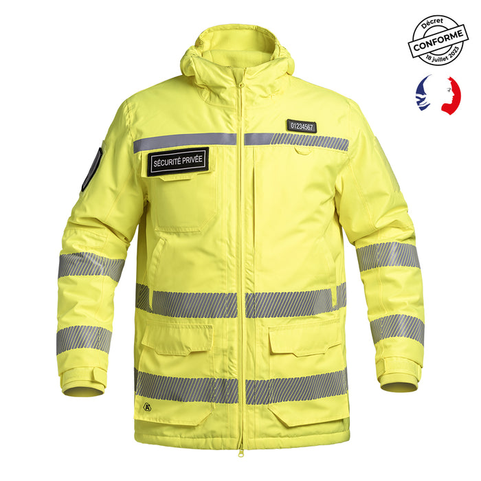Parka Hardshell SÉCU-ONE WF 150 HV-TAPE Sécurité Privée jaune