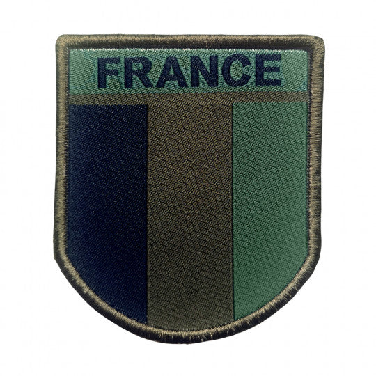 Ecusson Drapeau Français Basse Visibilité Vert Tissu brodé avec scratch Ecusson Drapeau Français Basse Visibilité Vert Tissu brodé avec scratch
