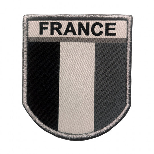 Écusson Drapeau Français Brodé Gris