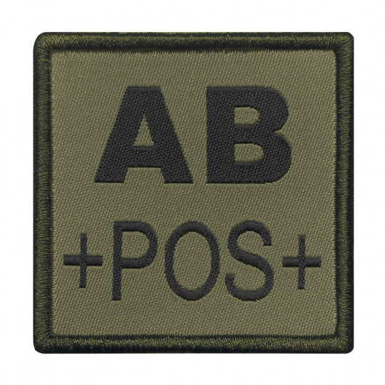 Patch Groupe Sanguin AB+ Brodé Vert Olive