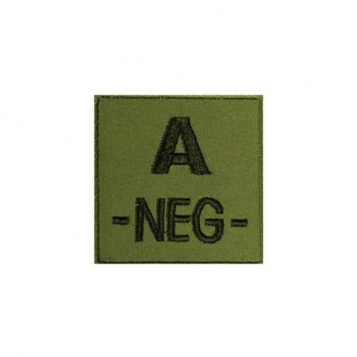 Patch Groupe Sanguin Brodé A- vert olive