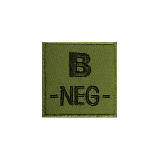 Patch Groupe Sanguin Brodé B- vert olive