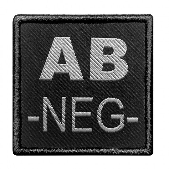 Patch Groupe Sanguin Noir AB- Brodé